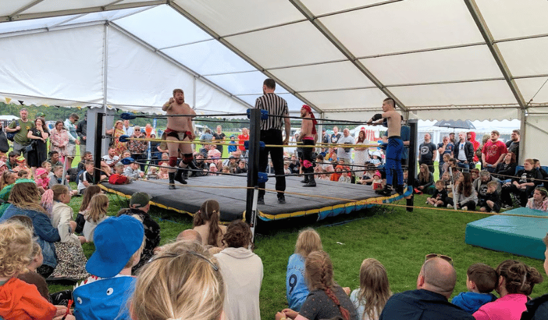 Wrestling ring in the tent