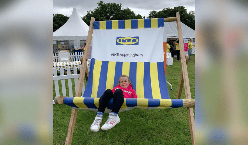 Anna's daughter on a big ikea chair