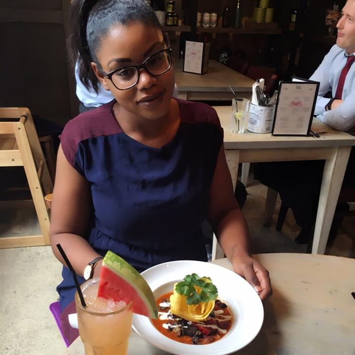 Elisia with mexican chicken