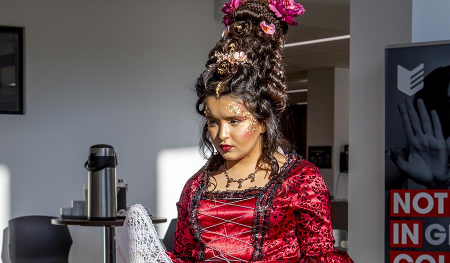 Image of a girl in victorian hair and makeup