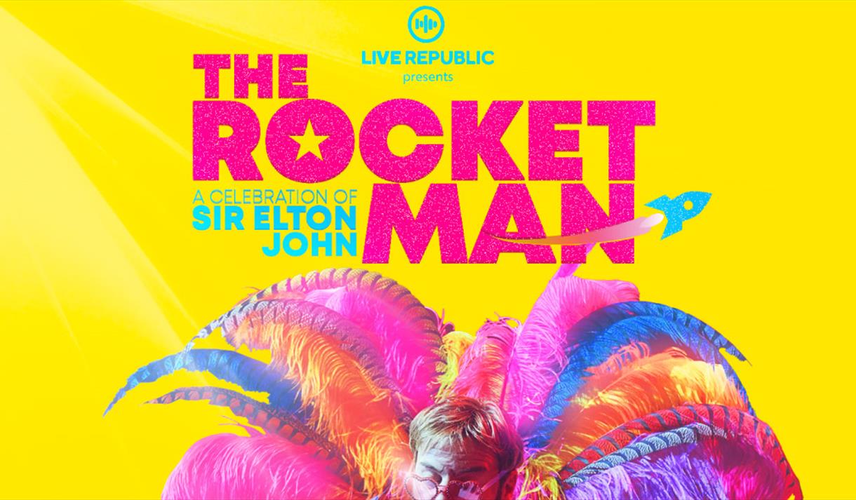 Graphic of the event including a mock-up of an Elton John tribute act
