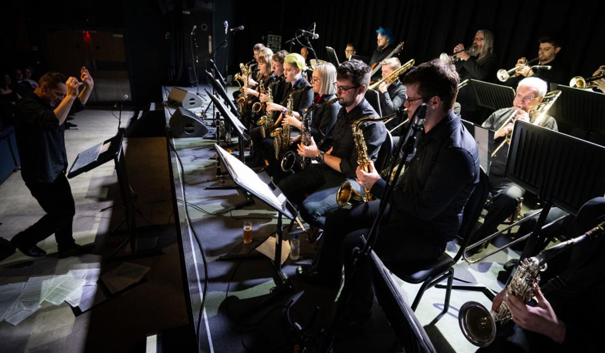 Image of a big band choir performing