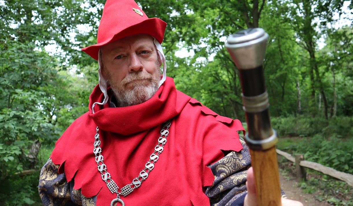 a man dressed up as robin hood