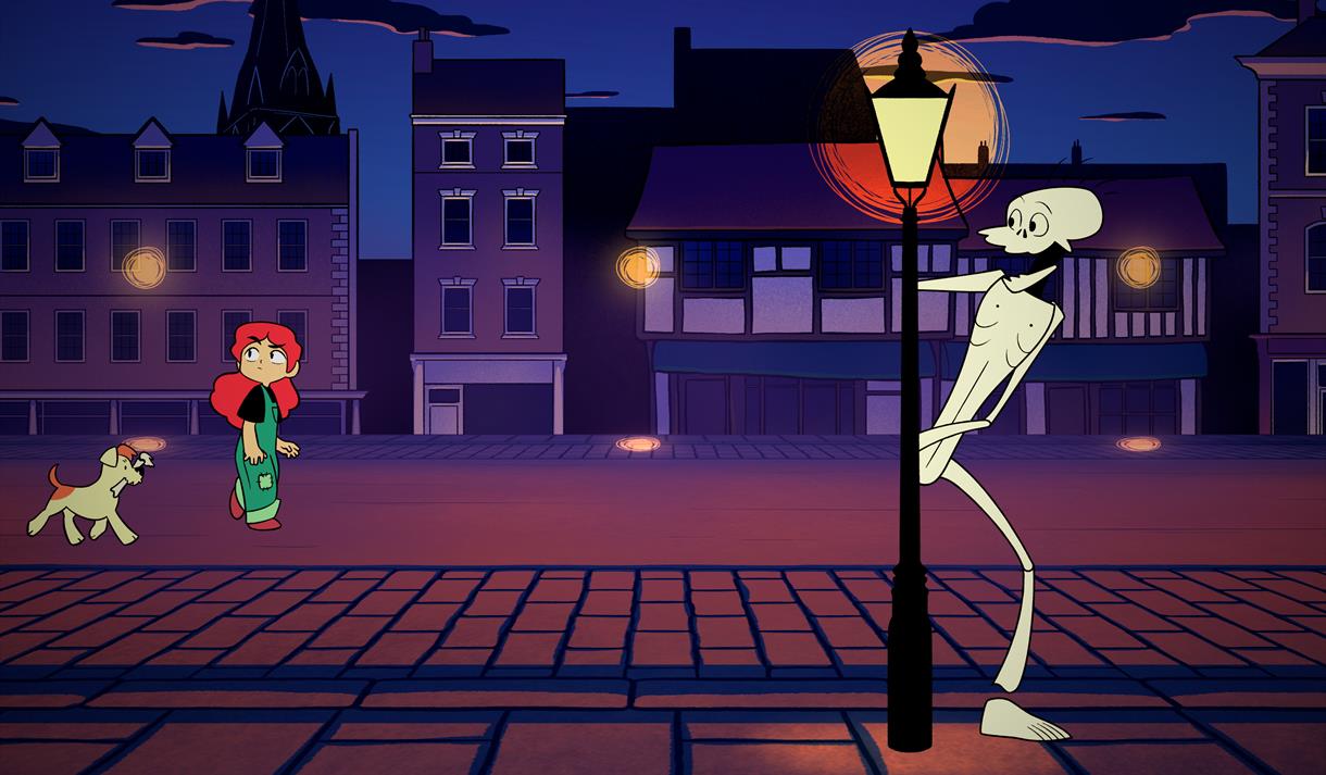 A Likely Story light installation in Newark Nottinghamshire