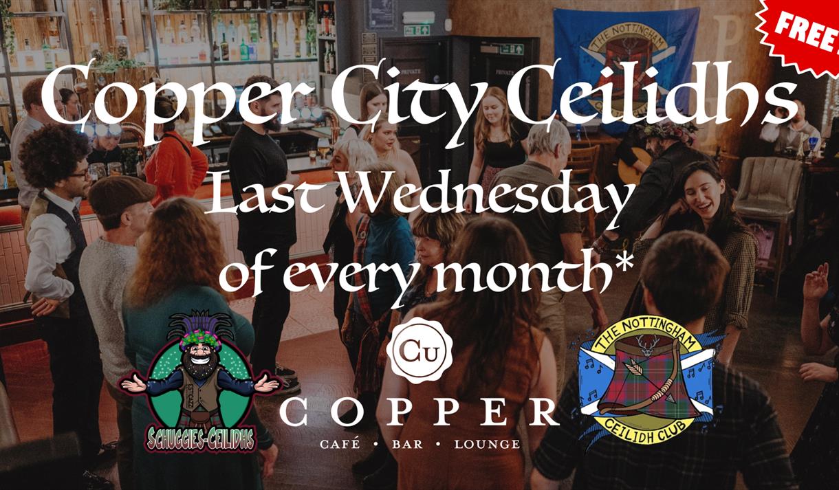 Graphic promoting the ceilidh