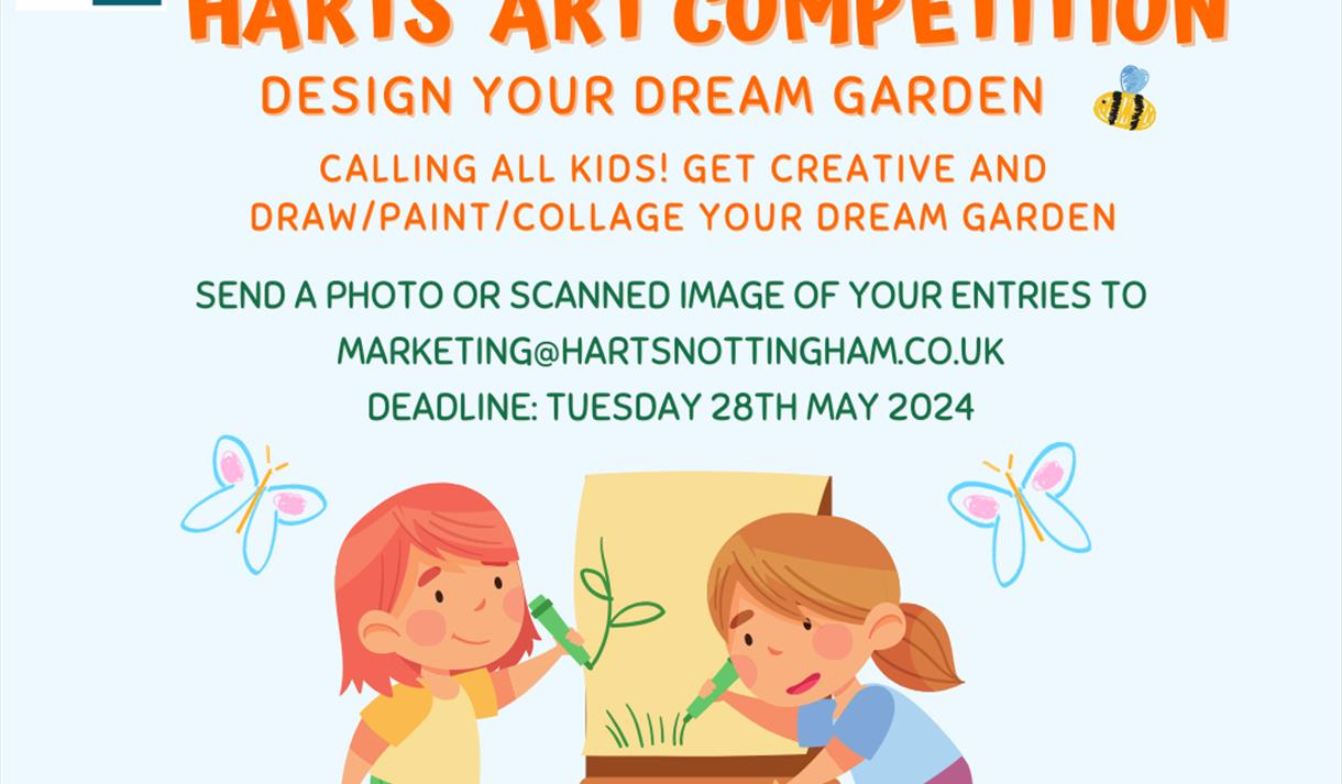 Cartoon graphic of two children drawing.