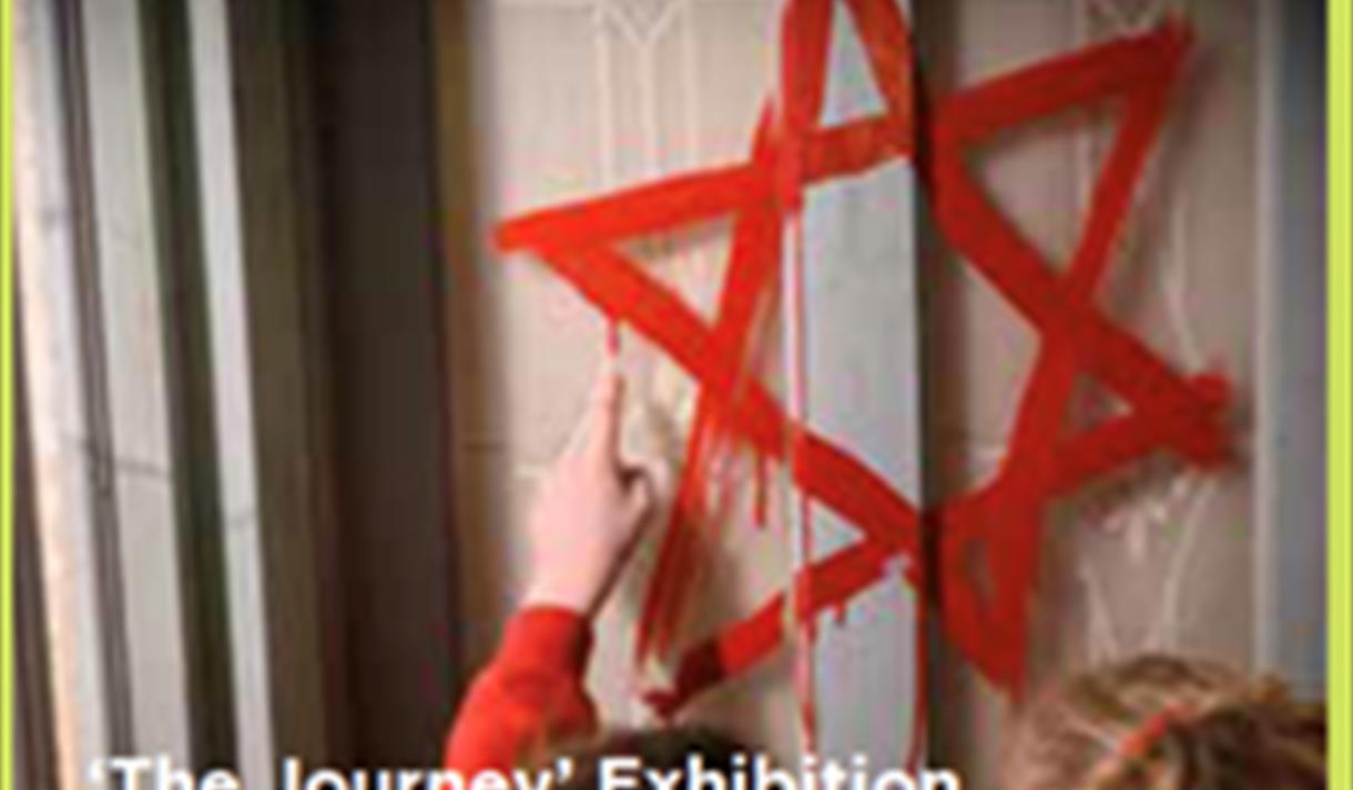 Photo of a jewish star spray painted onto a backdrop