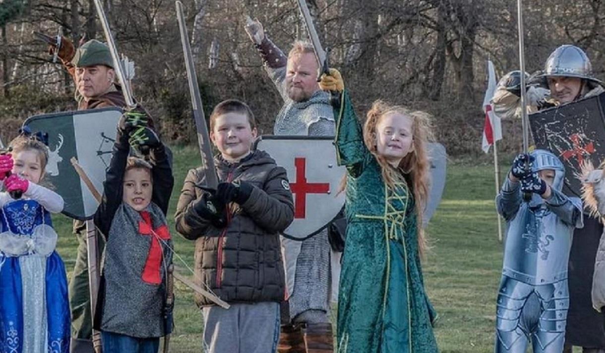 Image of children dressed as medieval knights