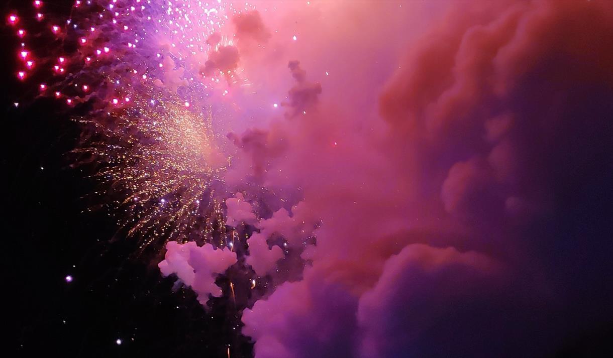 Photo of fireworks against a black sky