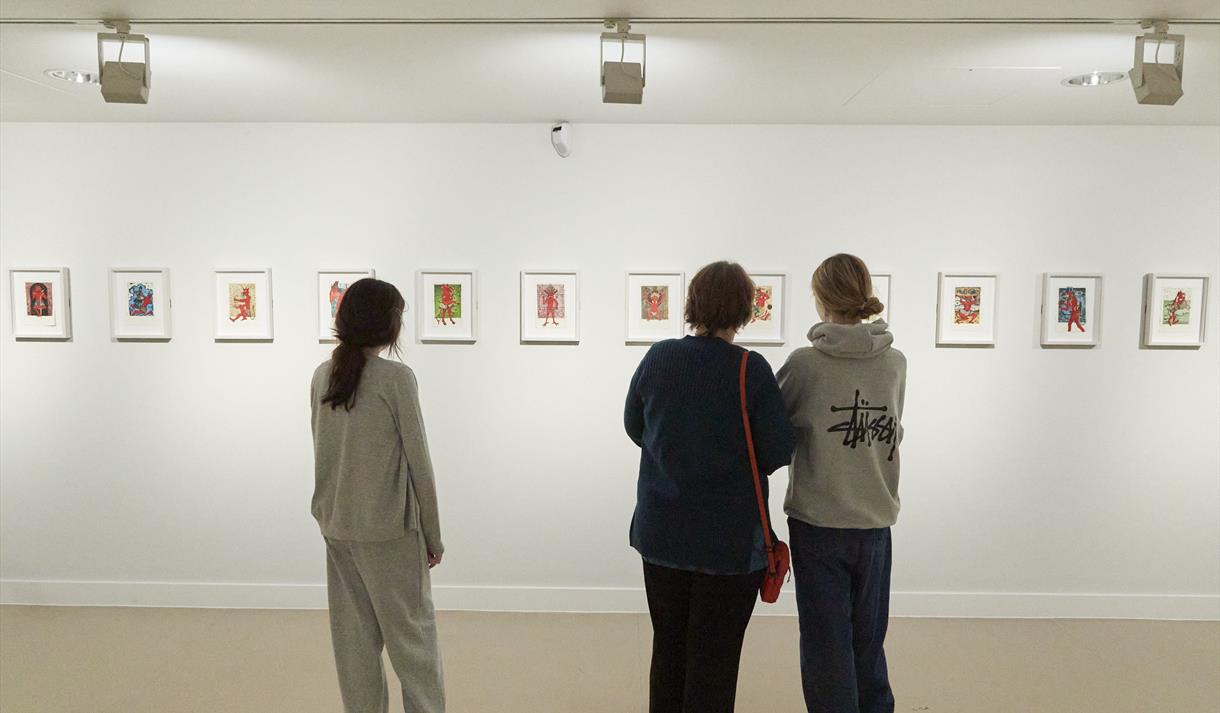 Photo of people enjoying the gallery space and exhibitions