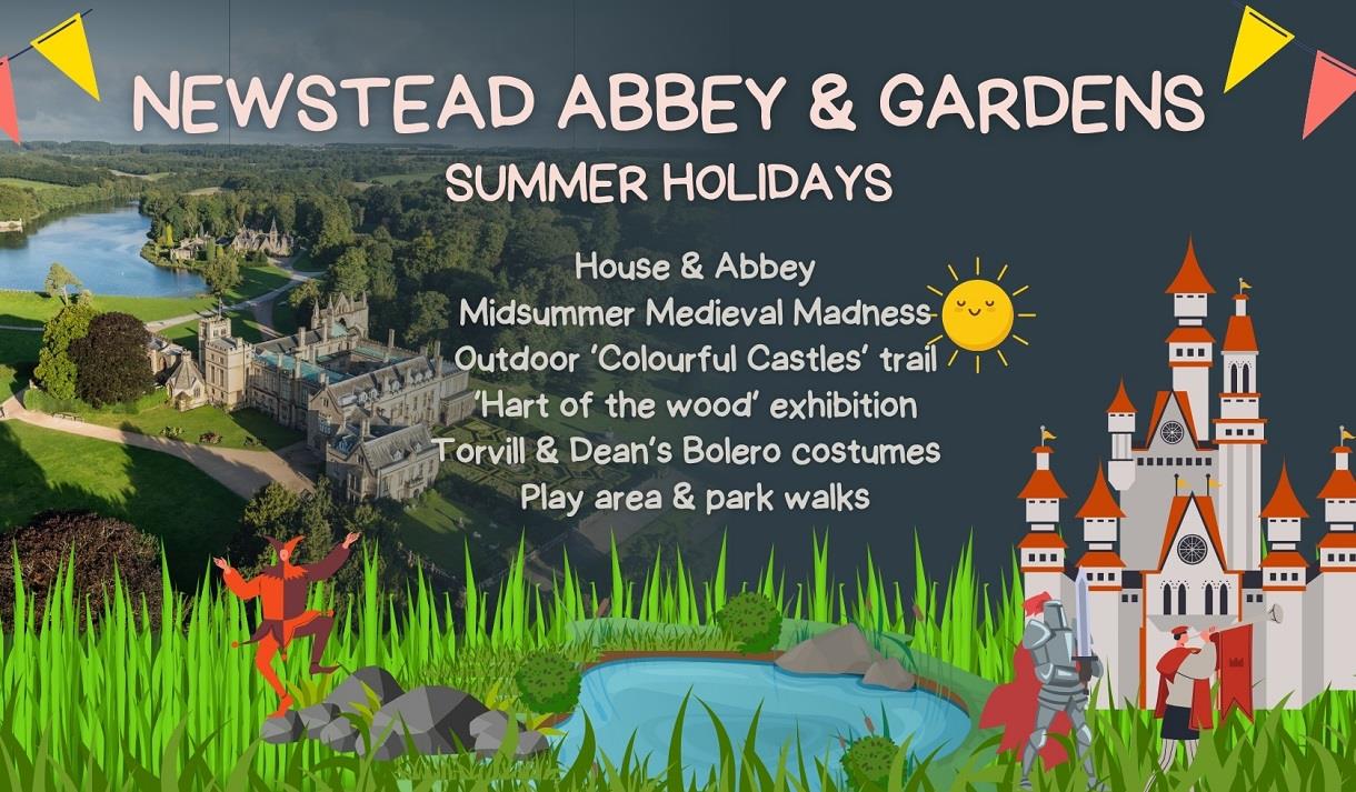 Summer holidays at Newstead Abbey poster