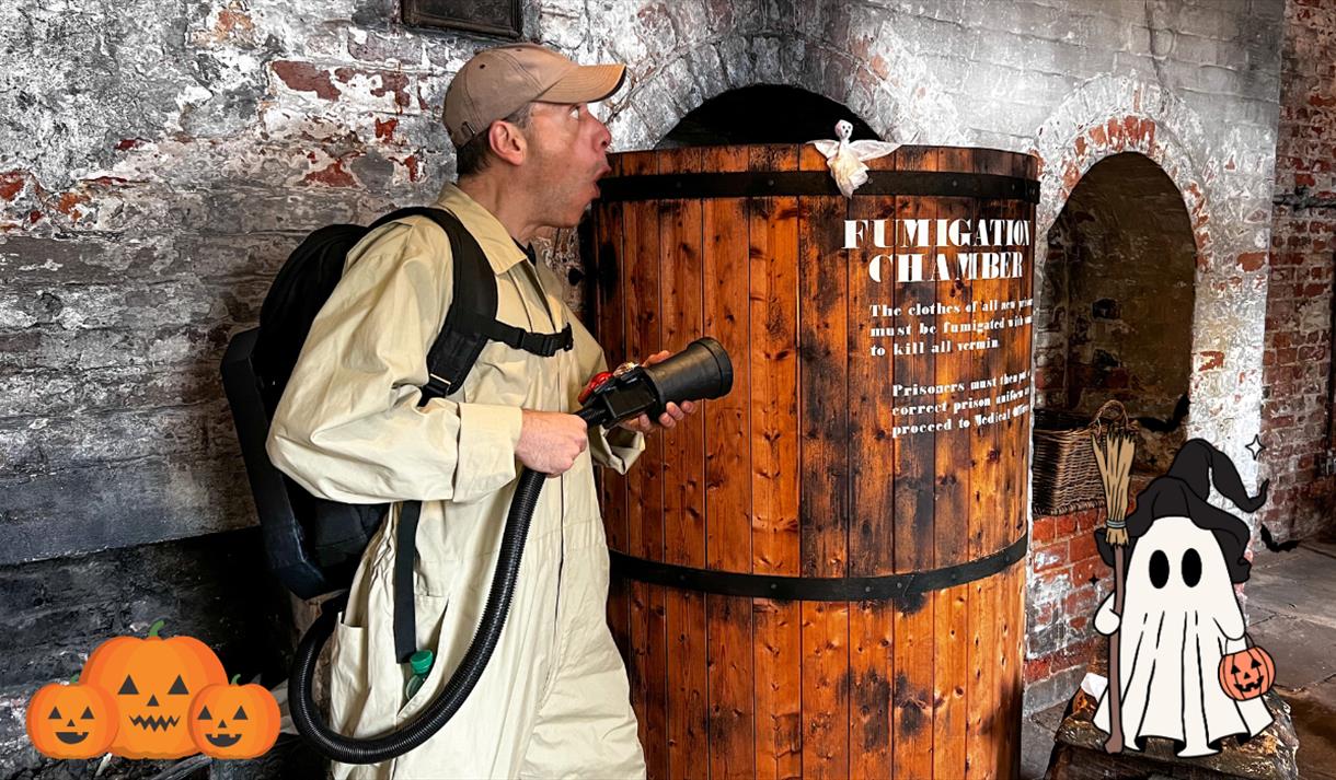 Photo of a ghost hunter at the National Justice Museum