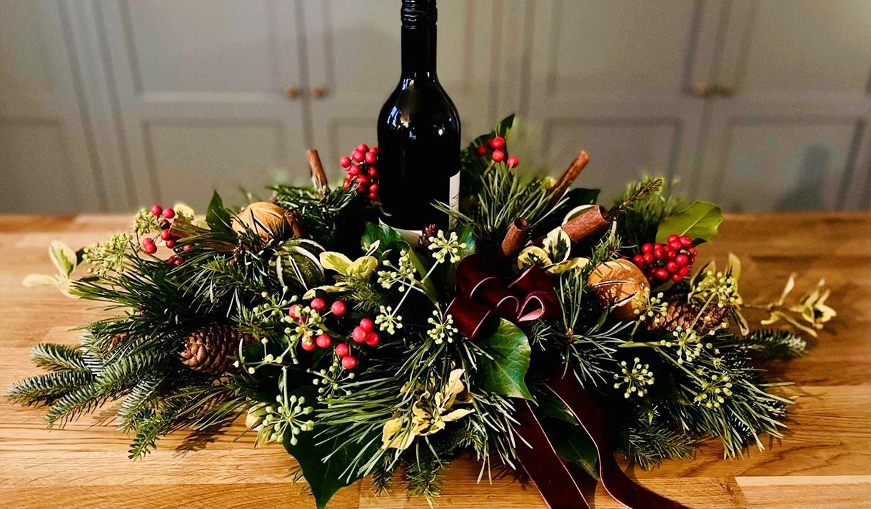 Wine & Christmas Table Decoration Workshop at Wolds Wine Estate