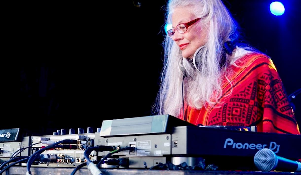 Photo of a DJ performing