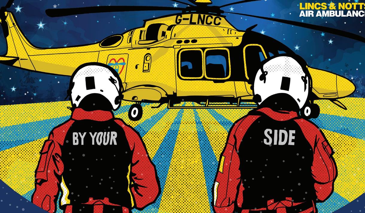 Cartoon graphic of the air ambulance