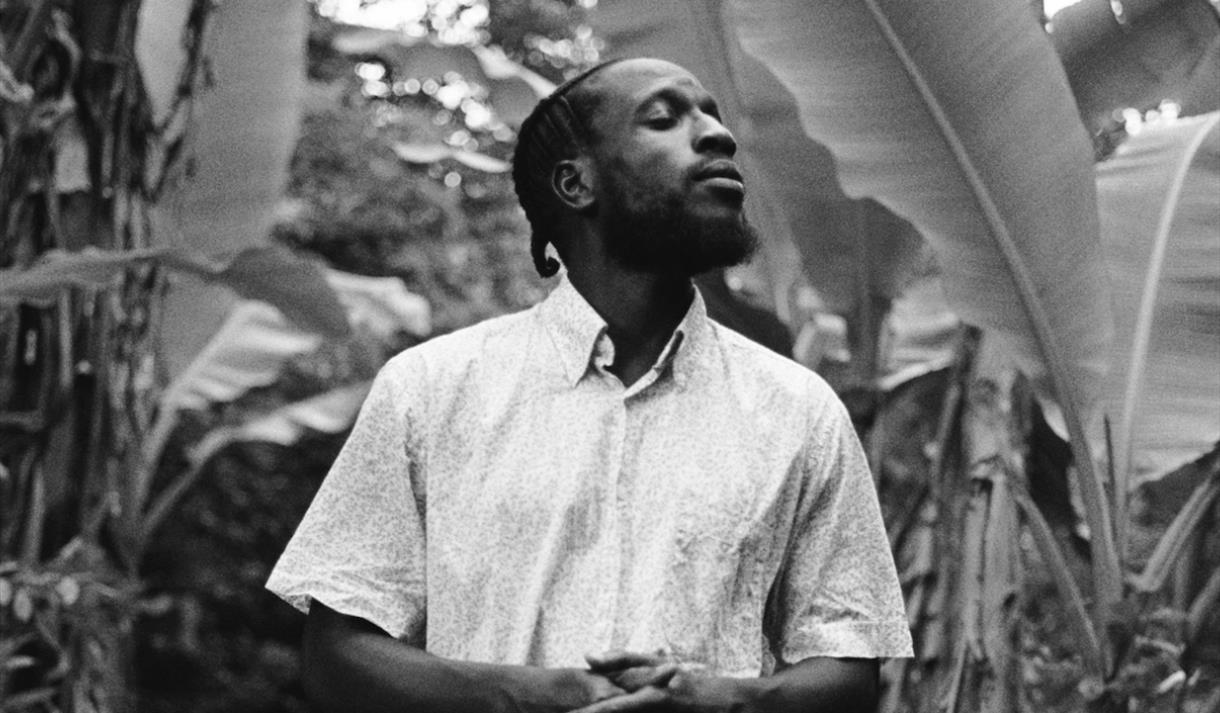 Black and white photo of a man