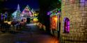 Photo of Sundown Adventureland with Christmas lights at night
