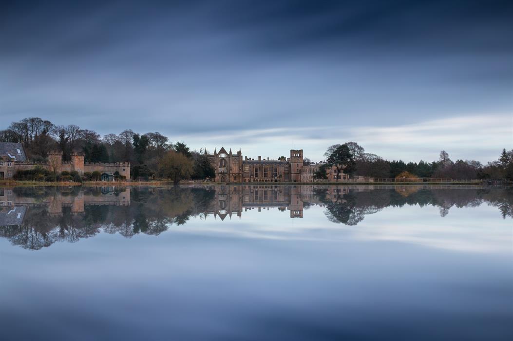 Newstead Abbey At Blue Hour - A 60 Second Long exposure taken across the lake